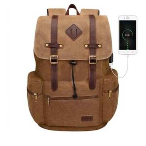 NEW Canvas Leather Laptop Backpack​ - Picture 6 of 7
